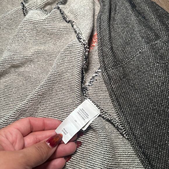 Lucky Lotus Embroidered Zip Hoodie Gray Southwest Boho Cotton Jacket Size Large - Picture 9 of 11